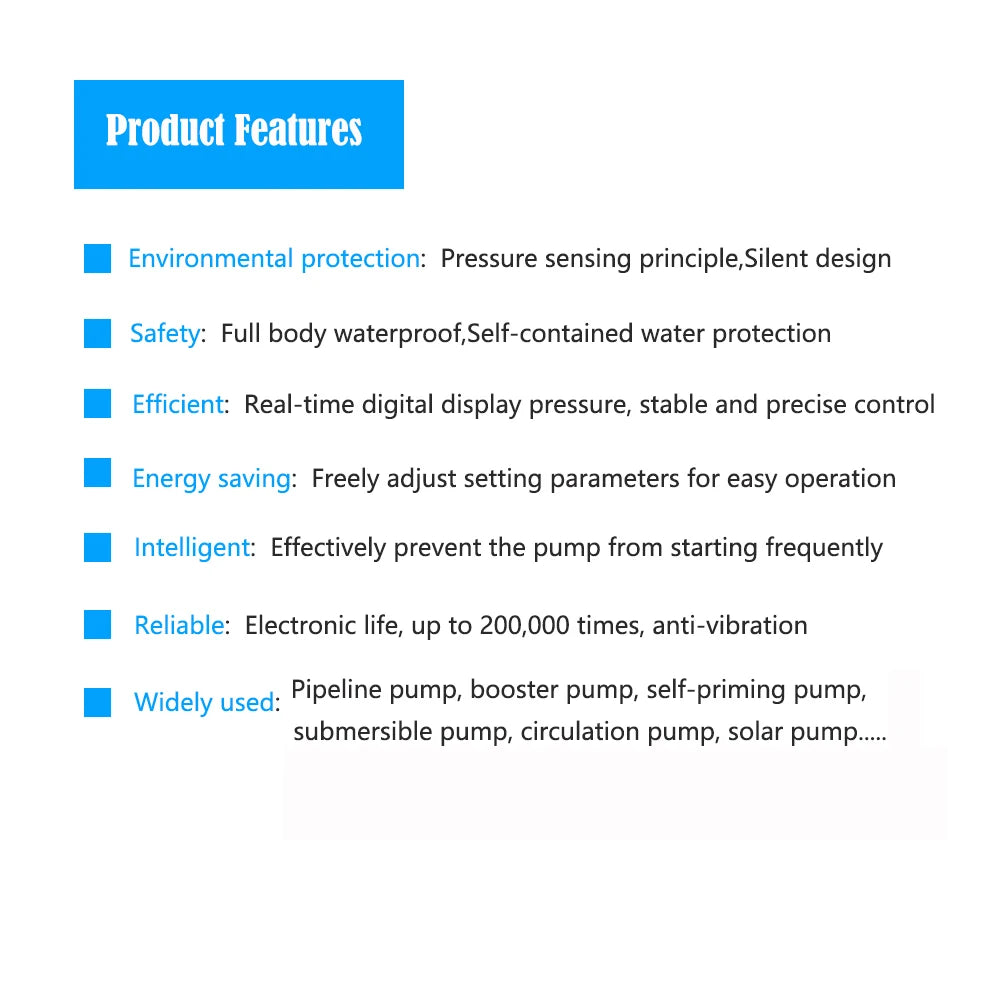 Automatic Air Pump Water Oil Compressor Pressure Switch Digital Display Eletronic Pressure Controller For Water Pump