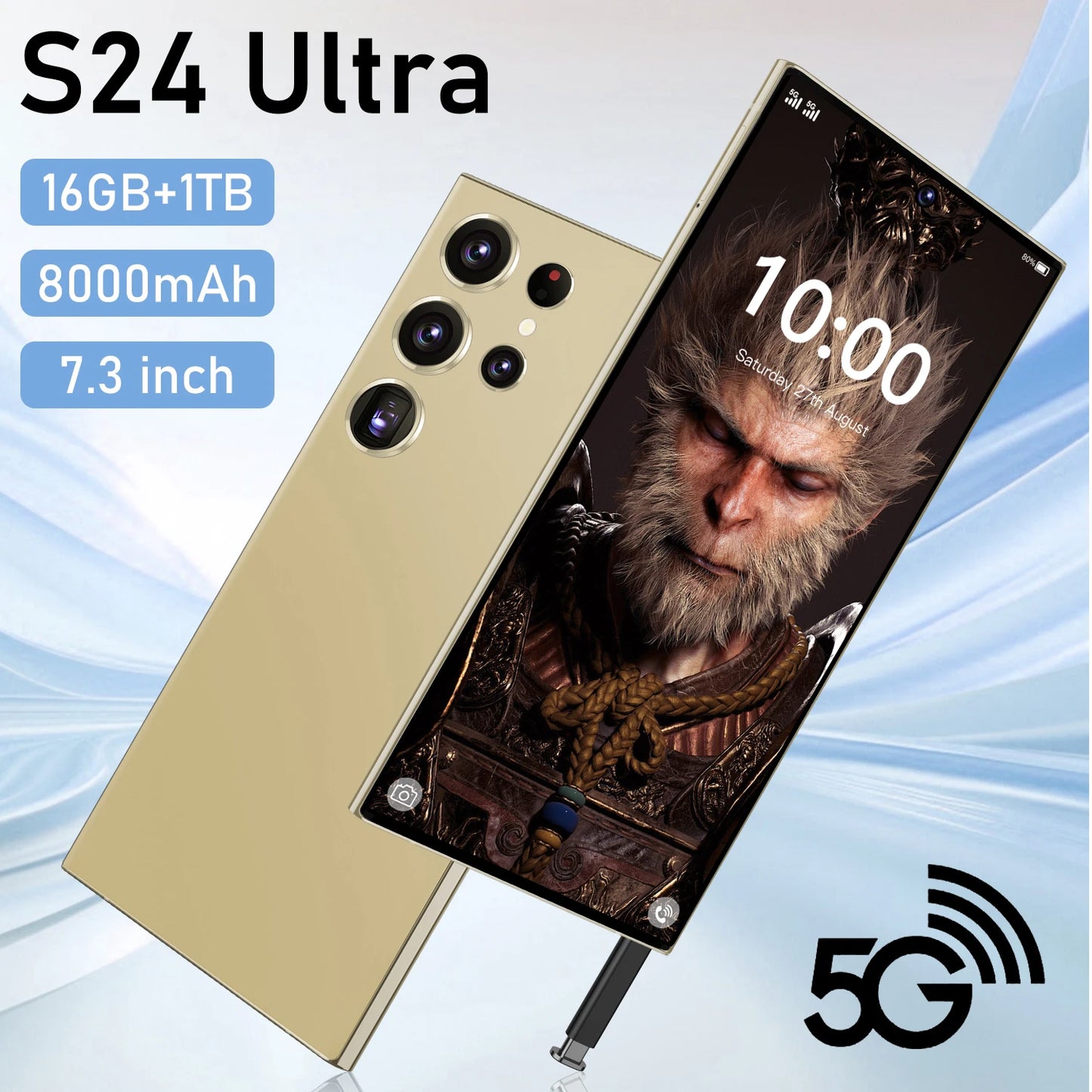 Best Sell S24 Ultra 5G Smart Phone 7.3inch 1TB Telephone Original Unlock S-Pen 4G 5G+WIFI Android S24 Mobile Phones