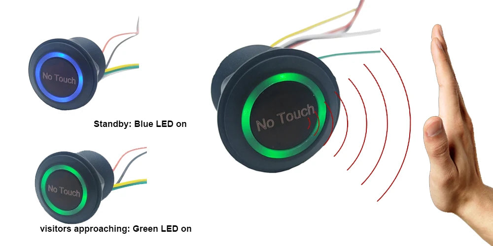 DC12V 24V IP68 Waterproof Contactless Access Control Eletronic Lock Release Switch Infrared Sensing No Touch Exit Button