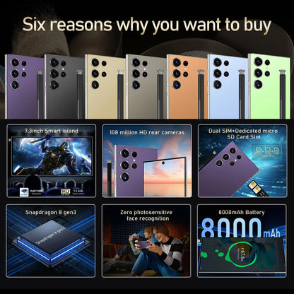 Best Sell S24 Ultra 5G Smart Phone 7.3inch 1TB Telephone Original Unlock S-Pen 4G 5G+WIFI Android S24 Mobile Phones