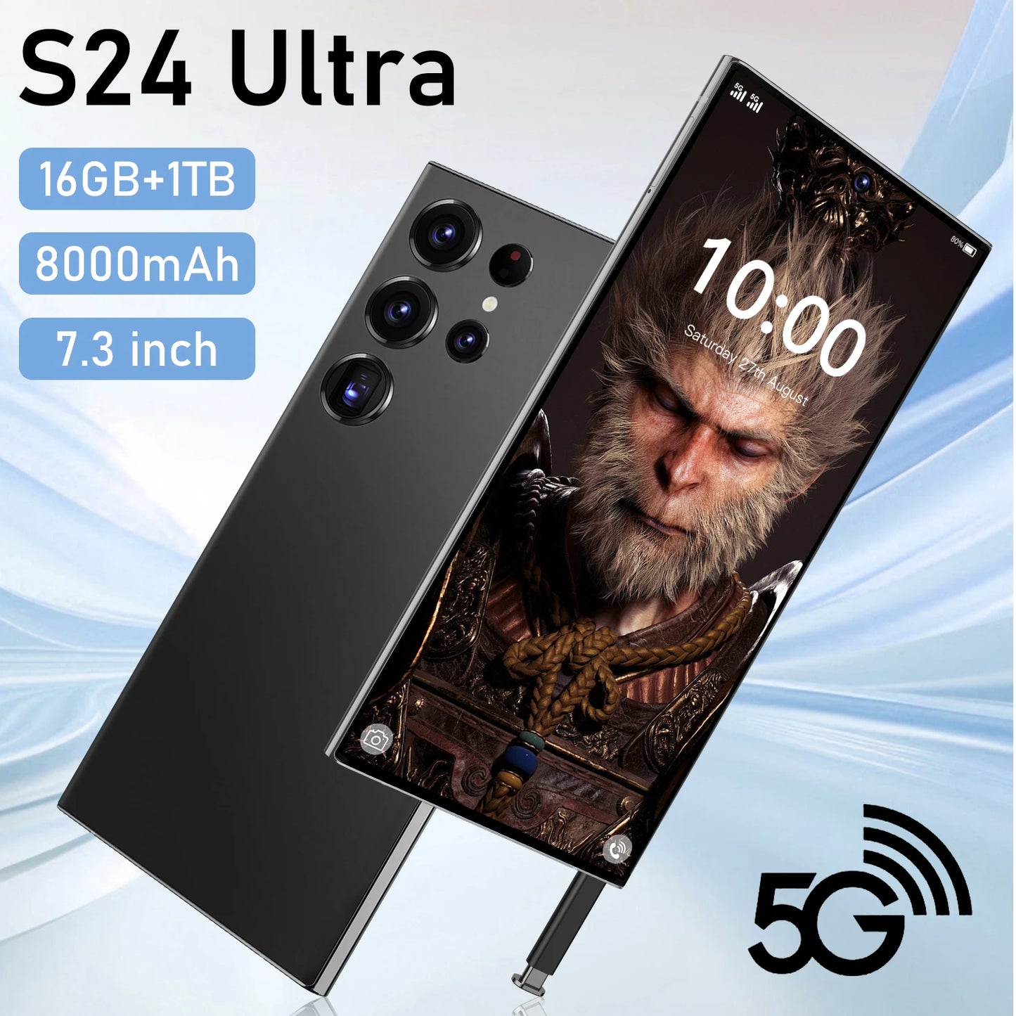 Best Sell S24 Ultra 5G Smart Phone 7.3inch 1TB Telephone Original Unlock S-Pen 4G 5G+WIFI Android S24 Mobile Phones