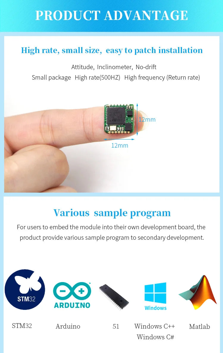 WitMotion WT931  (XYZ, return rate 500H) AHRS MPU9250 9-axis Accelerometer,+Eletronic Gyroscope+Angle+Magnetometer, for Arduinos