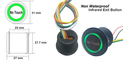 DC12V 24V IP68 Waterproof Contactless Access Control Eletronic Lock Release Switch Infrared Sensing No Touch Exit Button