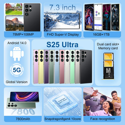 2025 Latest S25 Ultra Smart Phone 16GB +1TB Telephone &gaming Phone Dual SIM Dual Standby Deca Core Global Version