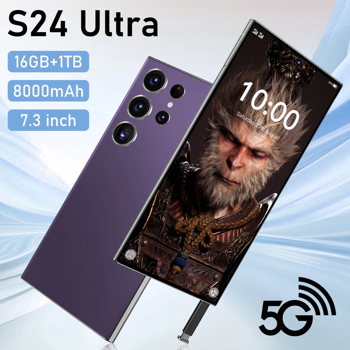 Best Sell S24 Ultra 5G Smart Phone 7.3inch 1TB Telephone Original Unlock S-Pen 4G 5G+WIFI Android S24 Mobile Phones