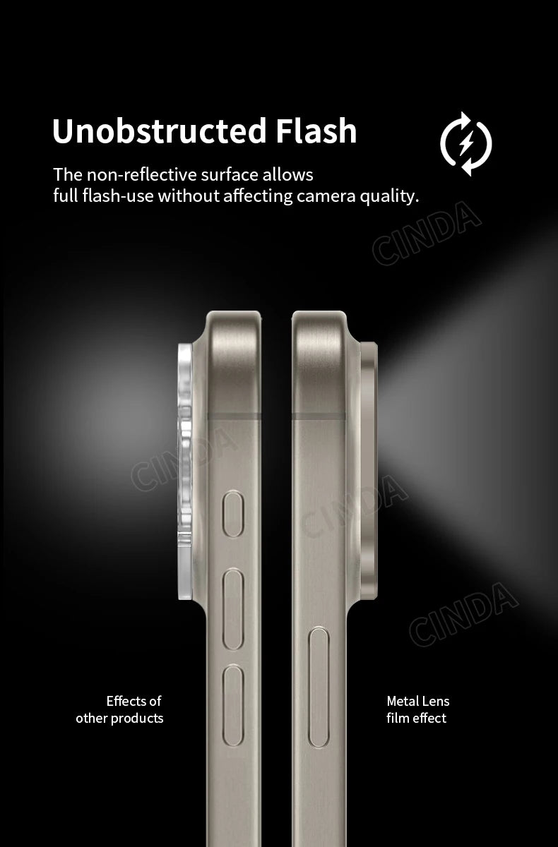 Black 9H Tempered Glass Camera Lens Protector Film for iPhone 15 Pro Max and 15 Pro Factory Outlet Mobile Phone Accessory