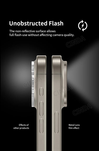 Black 9H Tempered Glass Camera Lens Protector Film for iPhone 15 Pro Max and 15 Pro Factory Outlet Mobile Phone Accessory