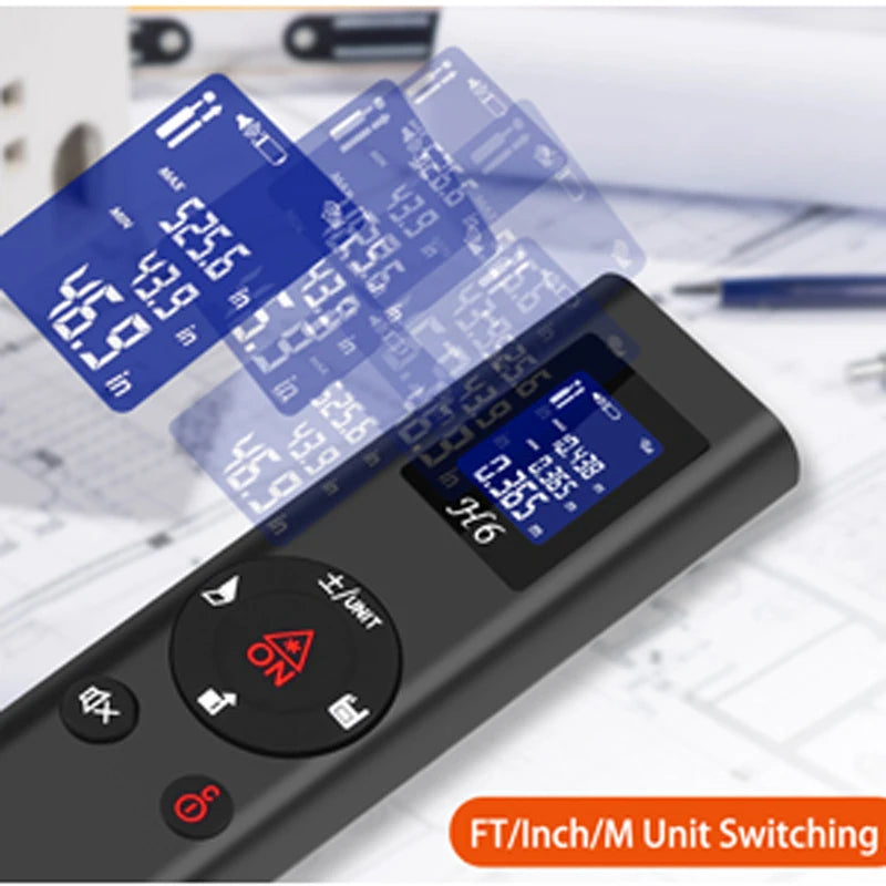 HIREED 40M Eletronic Level Digital Laser Rangefinder  USB Charging Rechargeable Handheld Distance Meter