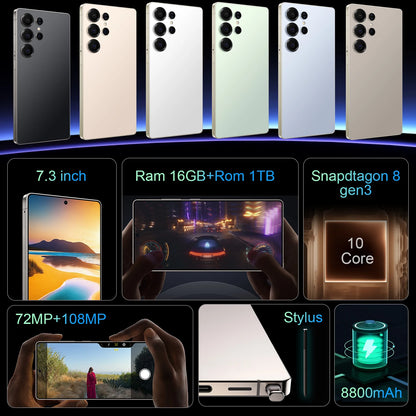 16GB+1TB S25 Ultra Smartphone 7.3inch Telephone Fast Charging Unlock S-Pen 5G WIFI Android 14 Mobile Phone