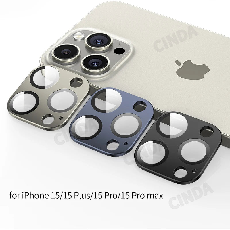 Black 9H Tempered Glass Camera Lens Protector Film for iPhone 15 Pro Max and 15 Pro Factory Outlet Mobile Phone Accessory