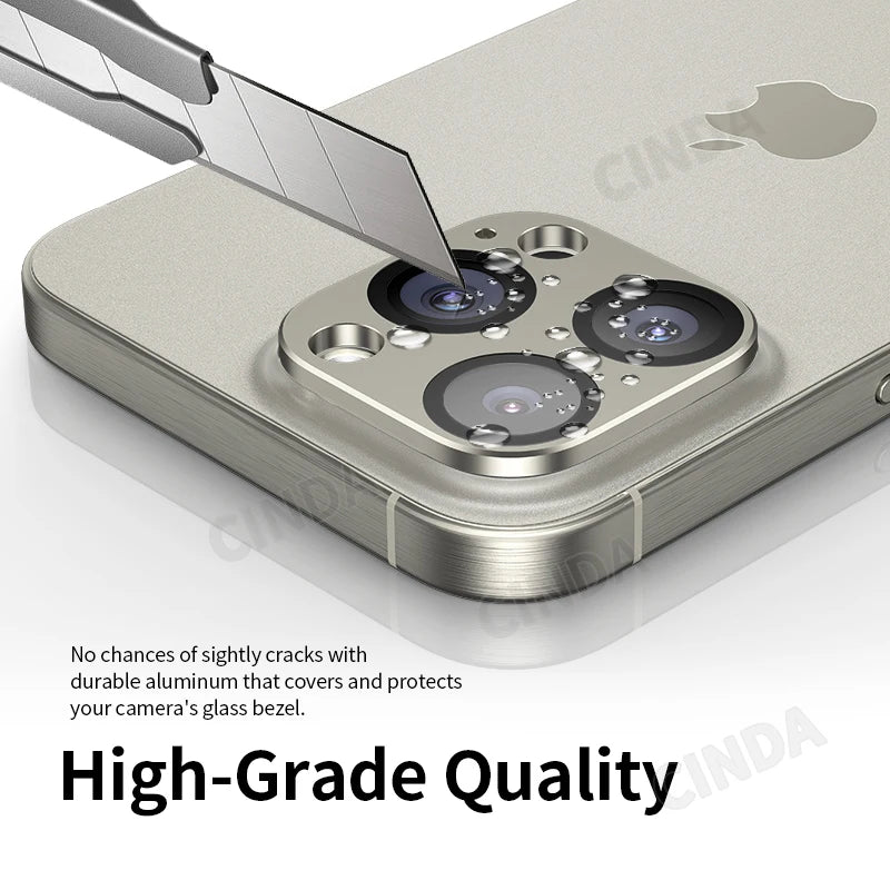 Black 9H Tempered Glass Camera Lens Protector Film for iPhone 15 Pro Max and 15 Pro Factory Outlet Mobile Phone Accessory