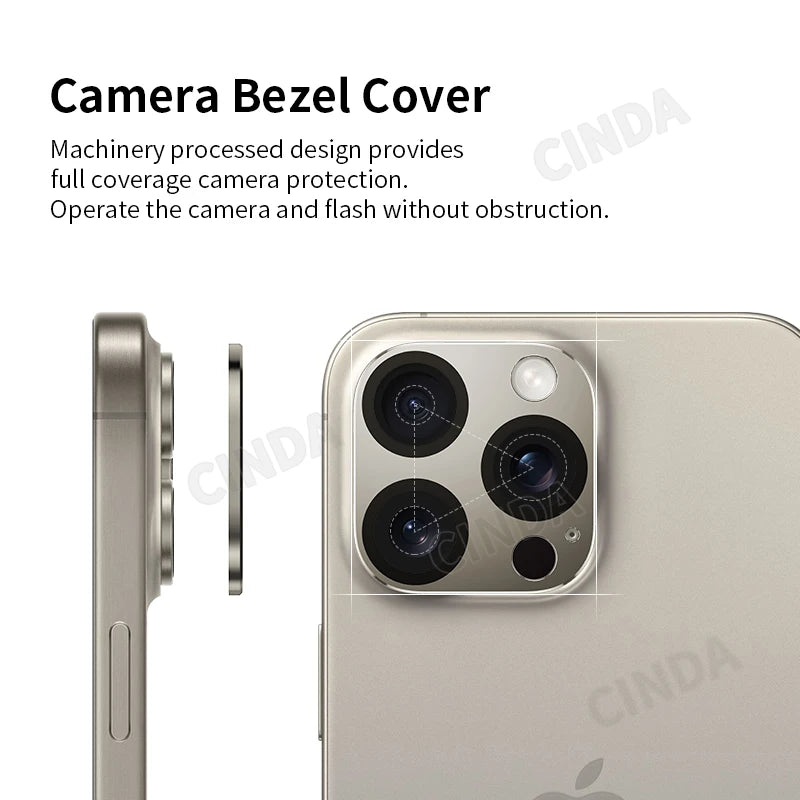 Black 9H Tempered Glass Camera Lens Protector Film for iPhone 15 Pro Max and 15 Pro Factory Outlet Mobile Phone Accessory