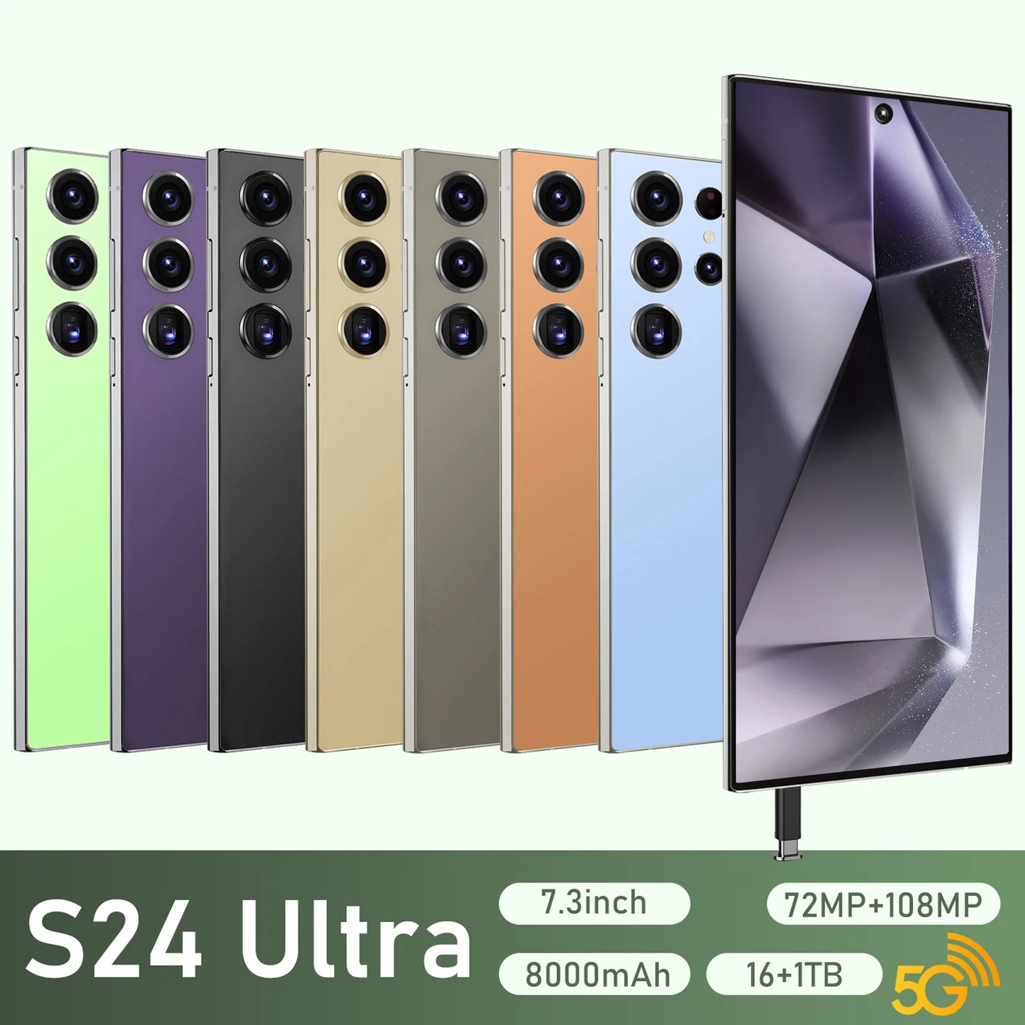 Best Sell S24 Ultra 5G Smart Phone 7.3inch 1TB Telephone Original Unlock S-Pen 4G 5G+WIFI Android S24 Mobile Phones