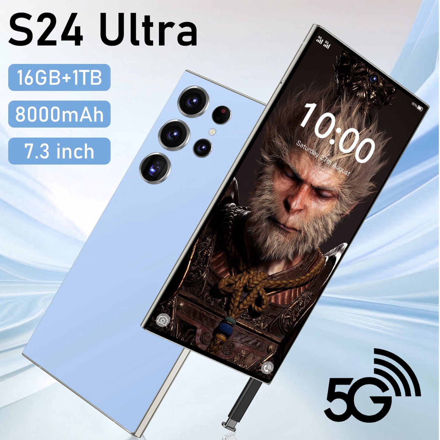 Best Sell S24 Ultra 5G Smart Phone 7.3inch 1TB Telephone Original Unlock S-Pen 4G 5G+WIFI Android S24 Mobile Phones