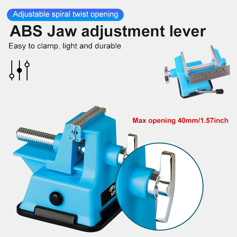 Mini Vise Table Bench ABS Vacuum Base Vise 40mm Adjustable Clamping Eletronic Repair Soldering Fix Tool Frame Hand Tools