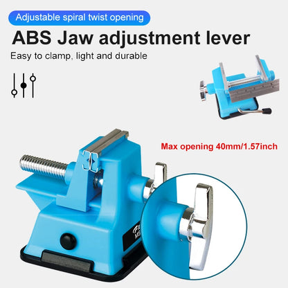 Mini Vise Table Bench ABS Vacuum Base Vise 40mm Adjustable Clamping Eletronic Repair Soldering Fix Tool Frame Hand Tools