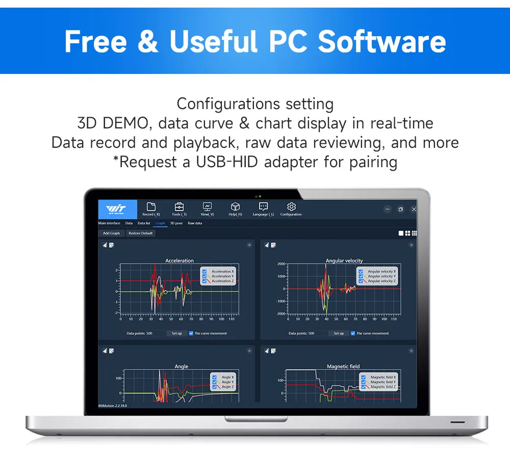 WitMotion WT931  (XYZ, return rate 500H) AHRS MPU9250 9-axis Accelerometer,+Eletronic Gyroscope+Angle+Magnetometer, for Arduinos