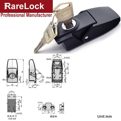 Hasp Cabinet Lock for Sliding Door Mail Box Air Cabinet Eletronic Locker Furniture Drawer Rarelock JA57 G