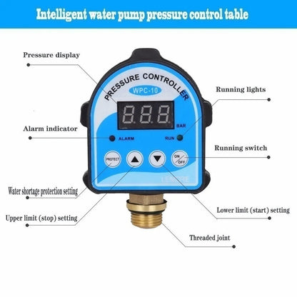 Automatic Eletronic Digital Display Pressure Controller Switch WPC-10 For Oil Water Pump Air Compressor With 4' Adapter WPC 10