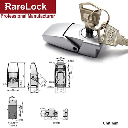 Hasp Cabinet Lock for Sliding Door Mail Box Air Cabinet Eletronic Locker Furniture Drawer Rarelock JA57 G