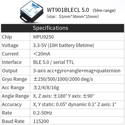 WitMotion WT931  (XYZ, return rate 500H) AHRS MPU9250 9-axis Accelerometer,+Eletronic Gyroscope+Angle+Magnetometer, for Arduinos