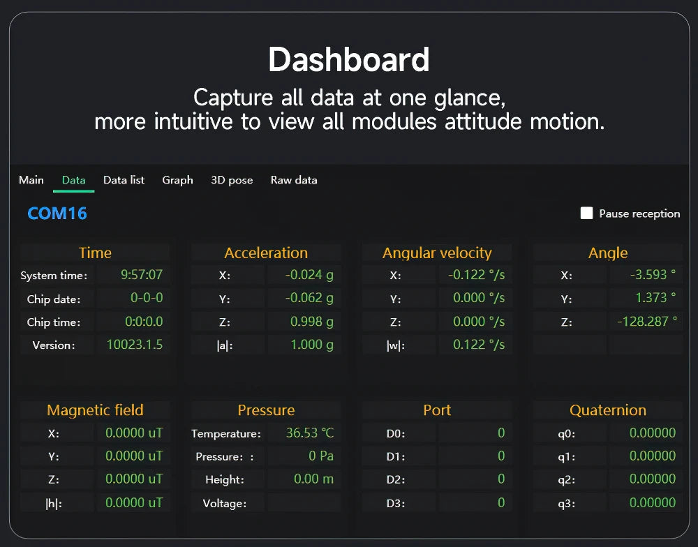 WitMotion WT931  (XYZ, return rate 500H) AHRS MPU9250 9-axis Accelerometer,+Eletronic Gyroscope+Angle+Magnetometer, for Arduinos