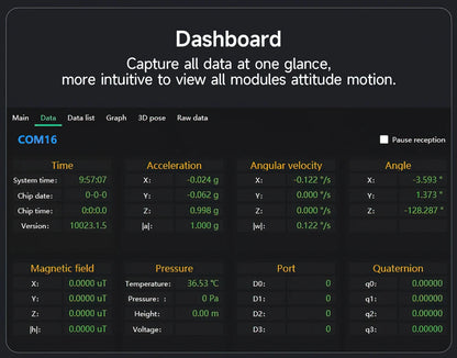 WitMotion WT931  (XYZ, return rate 500H) AHRS MPU9250 9-axis Accelerometer,+Eletronic Gyroscope+Angle+Magnetometer, for Arduinos
