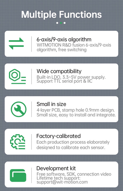 WitMotion WT901 AHRS MPU9250 9-axis Accelerometer, 3-axis Eletronic Gyroscope+Acceleration+Angle+Magnetometer, TTL Data Outout