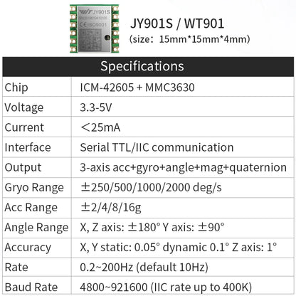 WitMotion WT931  (XYZ, return rate 500H) AHRS MPU9250 9-axis Accelerometer,+Eletronic Gyroscope+Angle+Magnetometer, for Arduinos