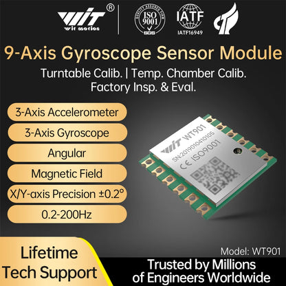 WitMotion WT901 AHRS MPU9250 9-axis Accelerometer, 3-axis Eletronic Gyroscope+Acceleration+Angle+Magnetometer, TTL Data Outout