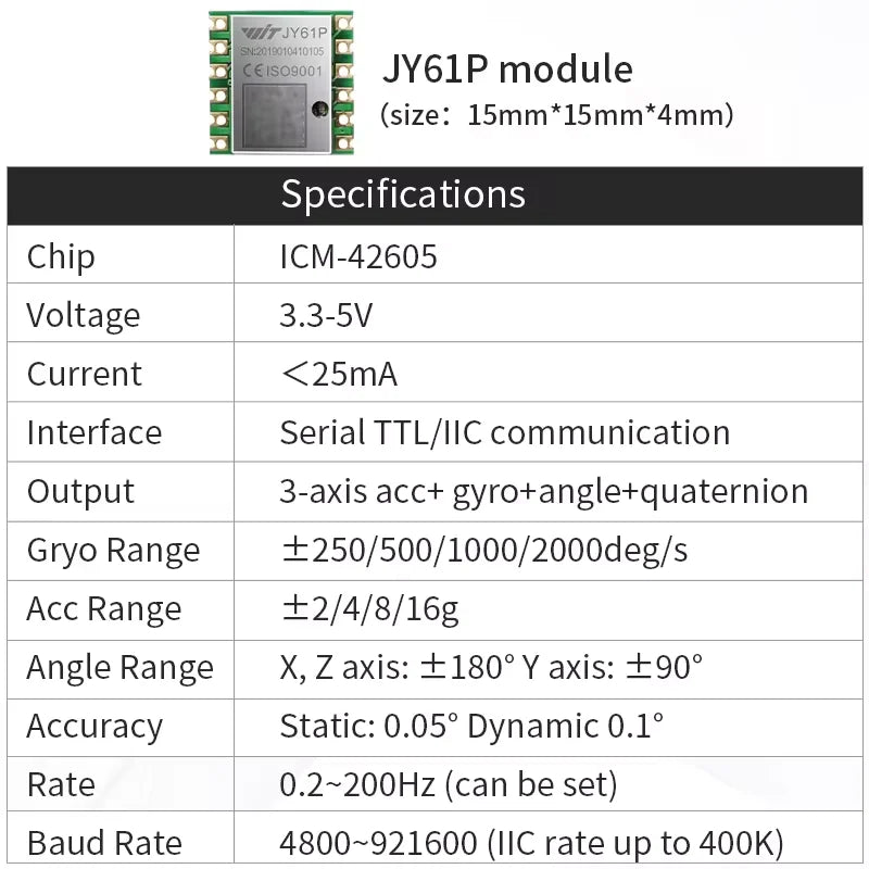 WitMotion WT901 AHRS MPU9250 9-axis Accelerometer, 3-axis Eletronic Gyroscope+Acceleration+Angle+Magnetometer, TTL Data Outout