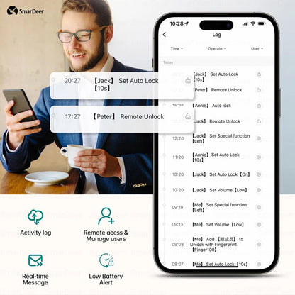 SmarDeer Waterproof Eletronic Lock for Tuya Smart Lock Outdoor Fingerprint Lock withl Password Remote App Waterproof door lock