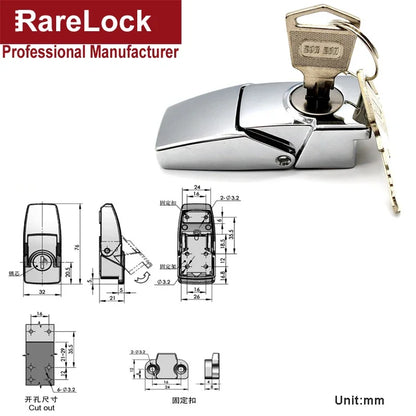 Hasp Cabinet Lock for Sliding Door Mail Box Air Cabinet Eletronic Locker Furniture Drawer Rarelock JA57 G