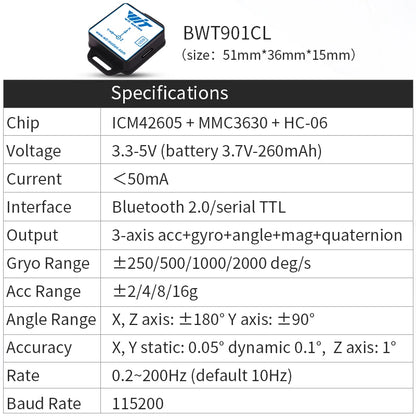 WitMotion WT931  (XYZ, return rate 500H) AHRS MPU9250 9-axis Accelerometer,+Eletronic Gyroscope+Angle+Magnetometer, for Arduinos