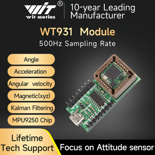 WitMotion WT931  (XYZ, return rate 500H) AHRS MPU9250 9-axis Accelerometer,+Eletronic Gyroscope+Angle+Magnetometer, for Arduinos