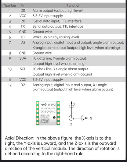 WitMotion WT901 AHRS MPU9250 9-axis Accelerometer, 3-axis Eletronic Gyroscope+Acceleration+Angle+Magnetometer, TTL Data Outout