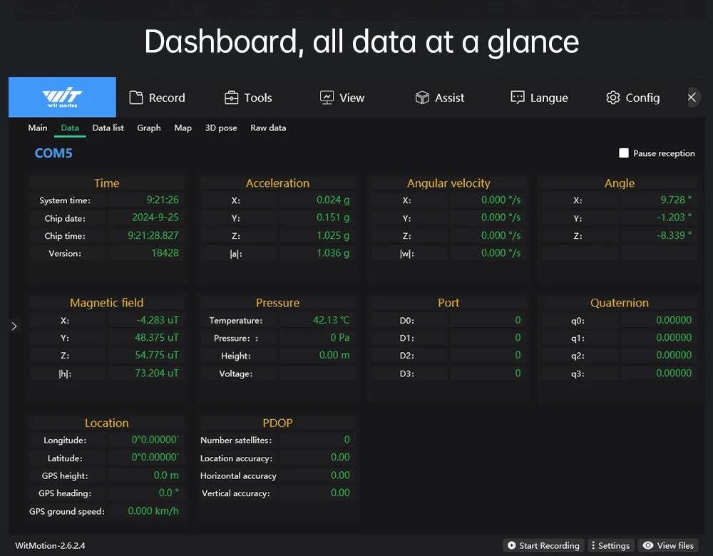 WitMotion WT901 AHRS MPU9250 9-axis Accelerometer, 3-axis Eletronic Gyroscope+Acceleration+Angle+Magnetometer, TTL Data Outout